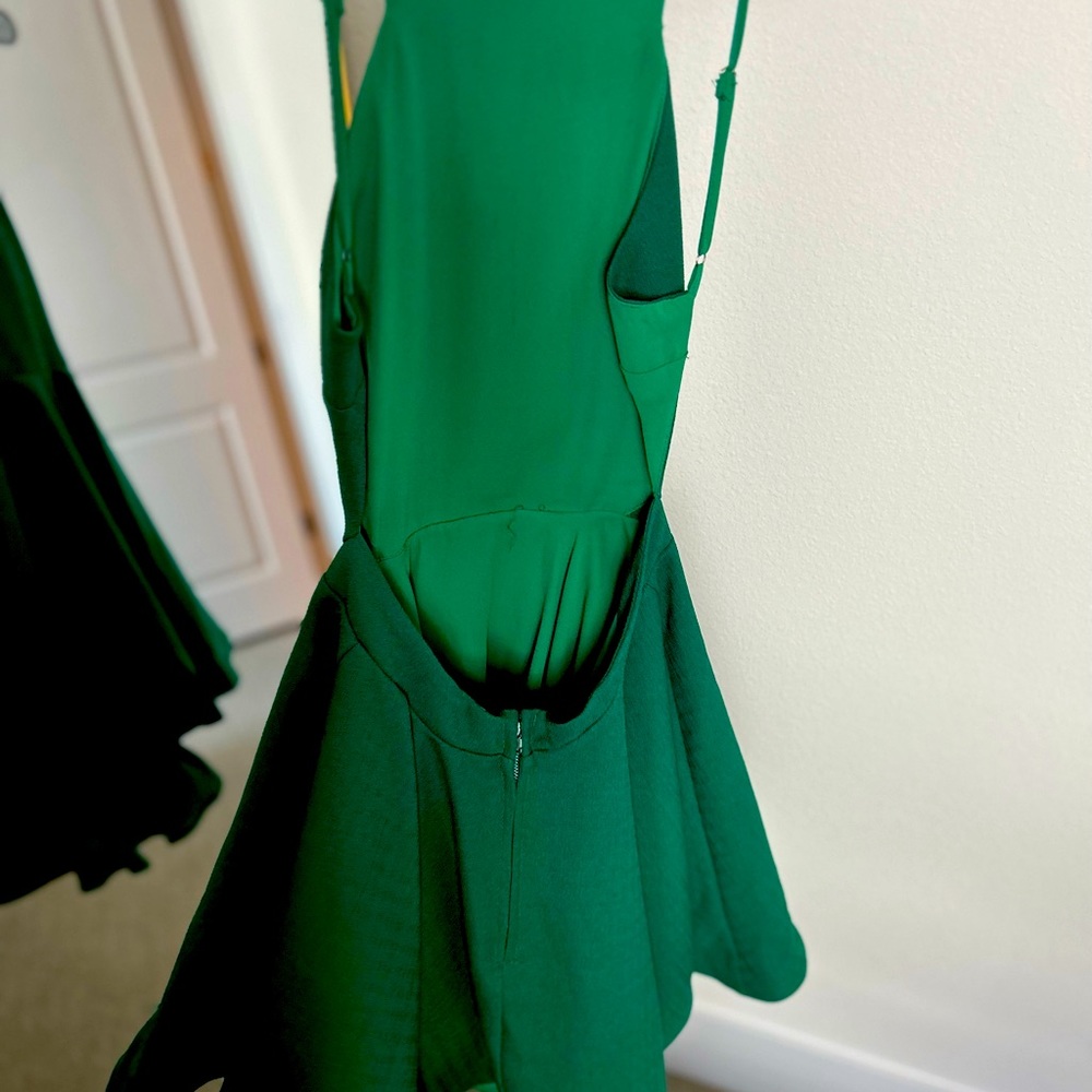 Small women’s backless green dress
